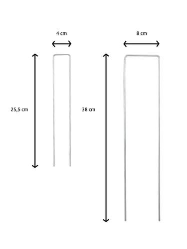 Grapas de sujeción galvanizadas Forma U en 2 formatos