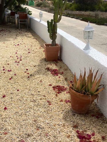 Grava Amarilla Mármol instalada