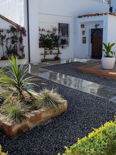 Gravilha Basalto Preto instalada