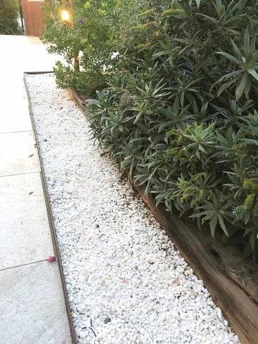 Gravilha Mármore Branco instalado