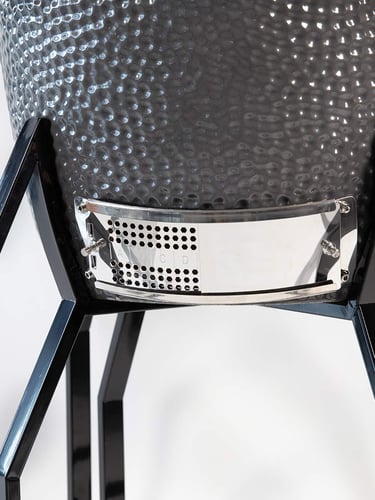 Grill Guru Classic Large Kamado Cinza Completo, com grelha de ventilação