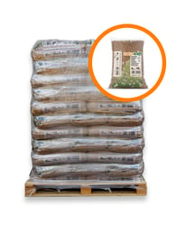 Granulés (pellets) de bois EN+A1 / DIN+ palette complète 66 sacs de 15kg (990kg)