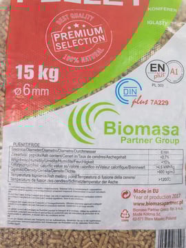 Houtpellets EN+A1 / DIN+ volle pallet 65 x 15kg bag (975kg)