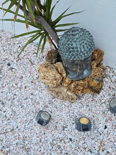 Seixo Rolado Rosa Milano instalado