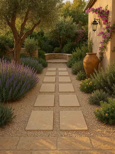 Losa Sendero DOMUS Crema 45x30x3,5cm instalada