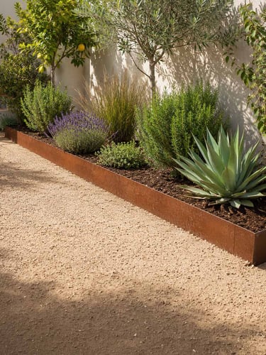 Bordura Multi-Edge ADVANCE Aco Corten instalada