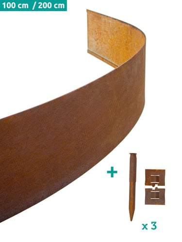Multi-Edge ADVANCE acero corten 1m y 2m, incl. 3 Sistema de amarre de cada uno