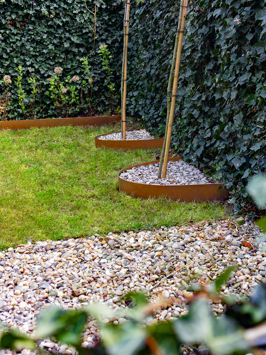 Bordure En Bois, Pelouse Jardin, Bois Paysage Jardin Extérieur