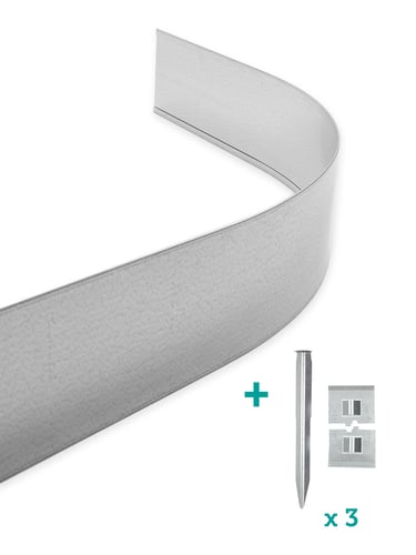 Bordures de jardin Multi-Edge ADVANCE Galvanisé 2m, avec 3 eux de couplage chacun