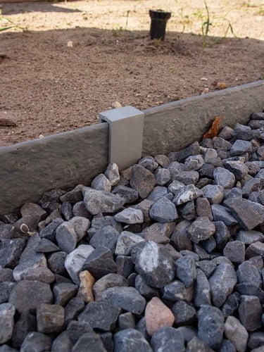 Multi-Edge ECO Stakes Grey installed via the front side / visible side