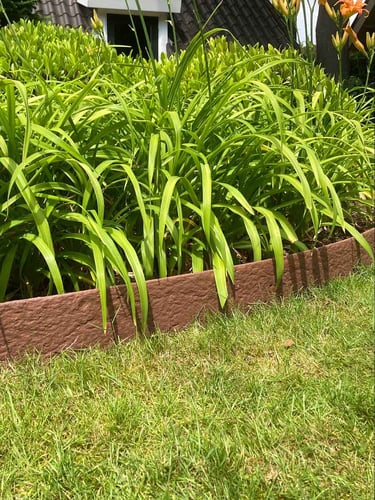 Rouleau de bordure Multi-Edge ECO longueur 10m, 20cm de hauteur, couleur corten - brun, jardin aménagé