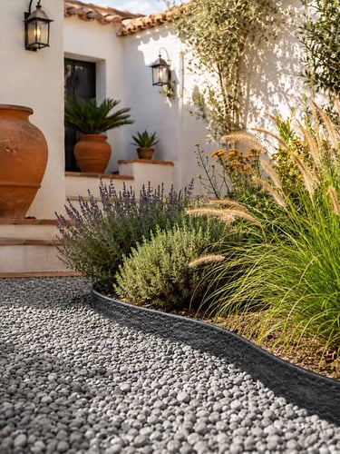 Bordure de jardin Multi-Edge ECO longueur 20m, 10cm de hauteur, couleur noir jardin aménagé