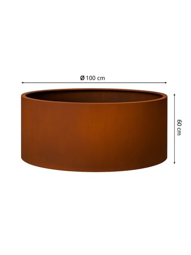 Multi-Edge FLORA Jardinière Ronde en Acier Corten ø 100x60cm