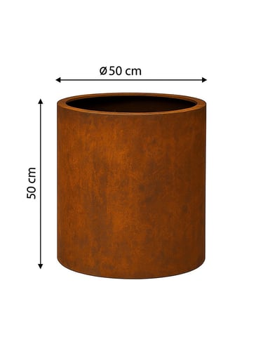 Multi-Edge FLORA Jardinière Ronde en Acier Corten ø 50x50cm