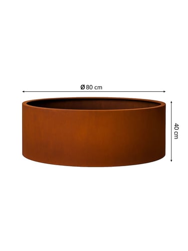 Multi-Edge FLORA Jardinière Ronde en Acier Corten ø 80x40cm