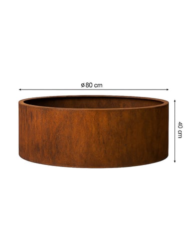 Multi-Edge FLORA Jardinière Ronde en Acier Corten ø 80x40cm