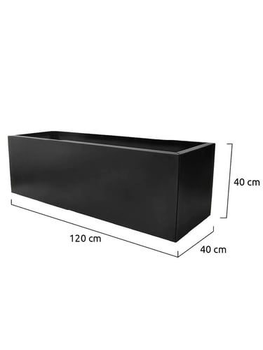 Multi-Edge FLORA Planter Black 120x40x40cm