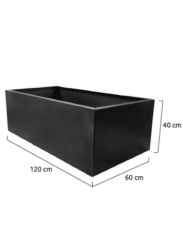 Multi-Edge FLORA Jardinière Noir 120x60x40cm