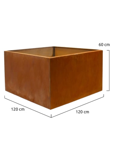 Multi-Edge FLORA High Pflanzkübel Cortenstahl 120x120x60cm