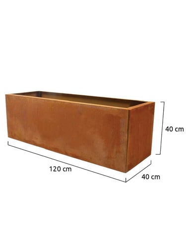 Multi-Edge FLORA Floreira Aço Corten 120x40x40cm