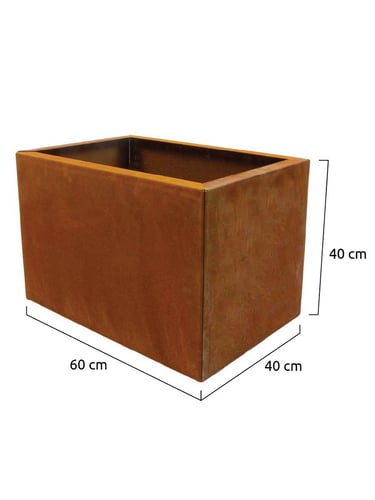 Multi-Edge FLORA Floreira Aço Corten 60x40x40cm