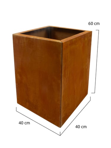 Multi-Edge FLORA High Jardinière Acier Corten 40x40x60cm