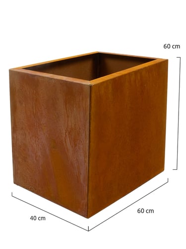 Multi-Edge FLORA High Jardinière Acier Corten 40x60x60cm