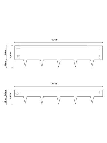 Afmetingen alle varianten Multi-Edge METAL Zwart