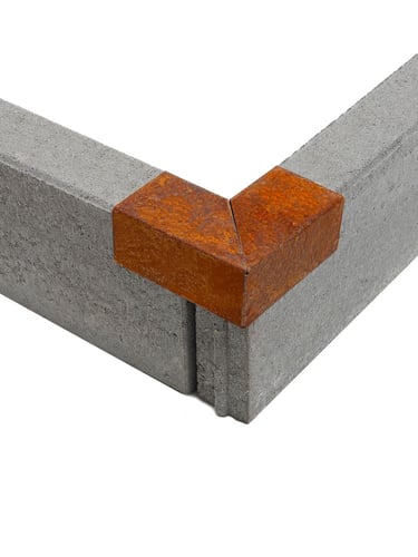 Multi-Edge PROFILE Corten Steel U-profile Corner Piece 5x6x5x12cm 