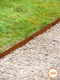Bordure de jardin Multi-Edge METAL Acier Corten, Lot de 20 pièces