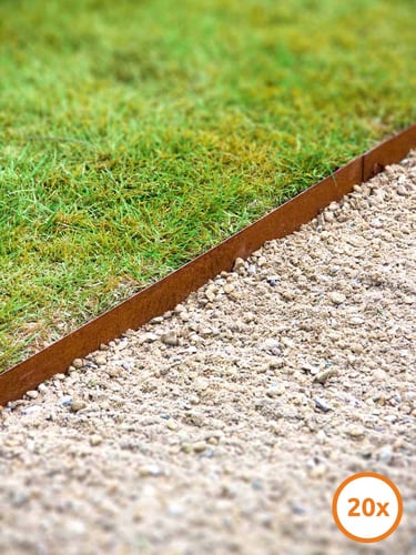 Bordure de jardin Multi-Edge METAL Acier Corten 100x17,5cm, Lot de 20 pièces