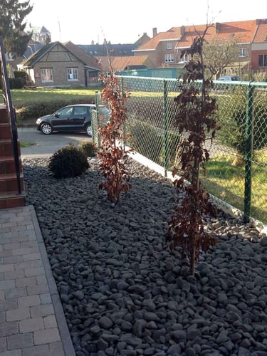 Nero ebano rond keien 40 - 60mm (4 - 6cm) aangelegd