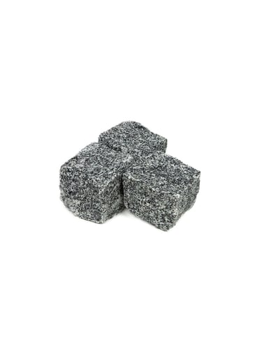 Paralelepípedos de granito cinza 10x10x10cm humida