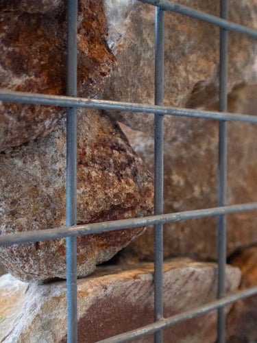 Pierres à gabion Grès rouge-rose 80 - 120mm