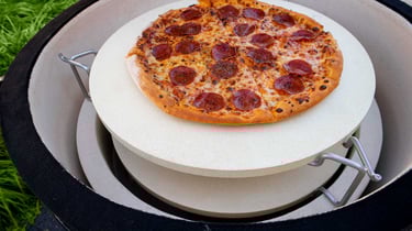 Combiset Large: déflecteur de chaleur avec support + extra pierre à pizza 