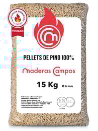 Pellets EN+A1 Palete com 70 sacos de 15 kg (1050 kg)