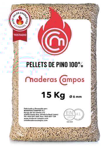 Pellets EN+A1 Palete com 70 sacos de 15 kg (1050 kg)