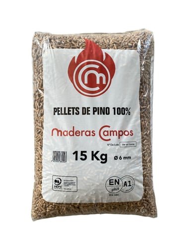 Pellets EN+A1 Palete com 70 sacos de 15 kg (1050 kg)