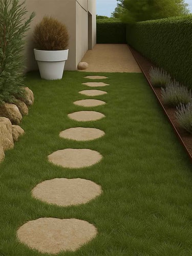 Sendero DOMUS Crema 35x35x3,5cm instalado