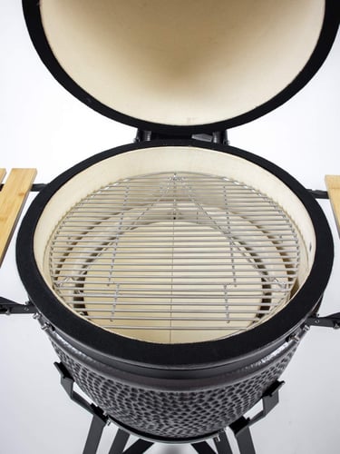 O Columbus Large Kamado Cinza Charcoal Completo, com grelha