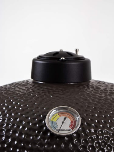  Columbus Large Kamado Cinza Charcoal Completo, com ventilação superior e termômetro
