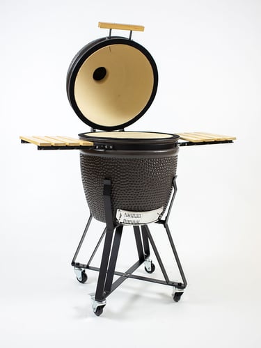 The Columbus Large Kamado Cinza Charcoal Completo