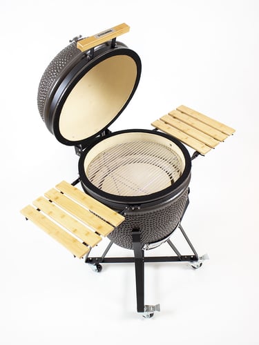 The Columbus Large Kamado Cinza Charcoal Completo