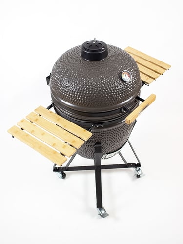 The Columbus Large Kamado Cinza Charcoal Completo