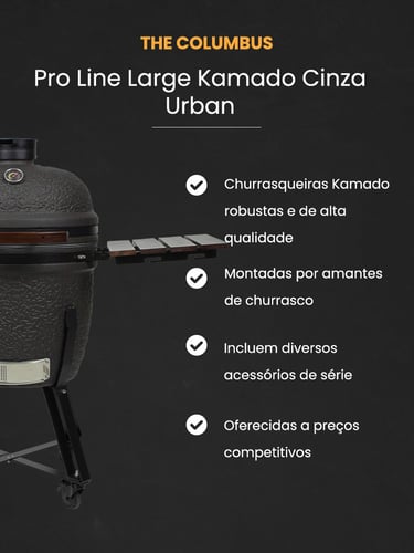 The Columbus Pro Line Large Kamado Cinza Urban Completo