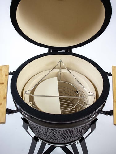 The Columbus Kamado Grill Medium Charcoal Grey Deflektorstein