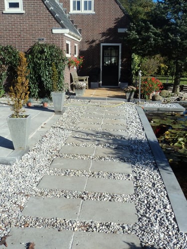 Wit grind tuin