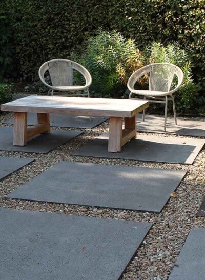 Garten mit Grauwacke Splitt