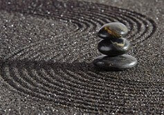 Japanischer garten mit Beach Pebbles Schwarz