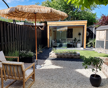 Schaduw door middel van een parasol